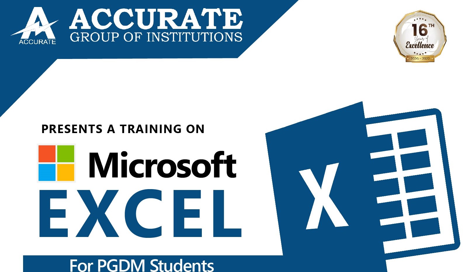 Microsoft Excel Training for PGDM Students at Accurate Group of Institutions